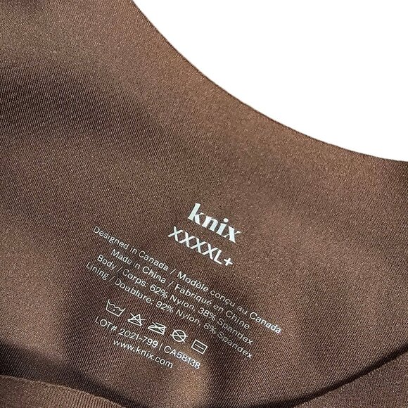 Knix Pullover Bra, Brown, Unpadded, Wireless, XXXXL+ Fits 44DD, 44F, 44G - Picture 4 of 6